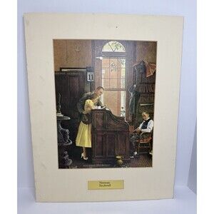 Norman Rockwell Marriage License Unframed Matted Print 16” X 20”‎